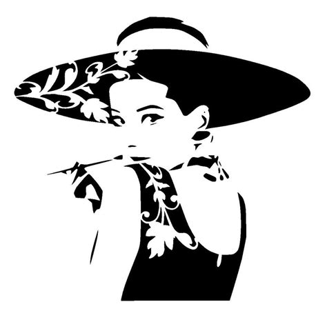 Vintage Audrey Hepburn Stencil Craftfabricglassfurniturewall Art