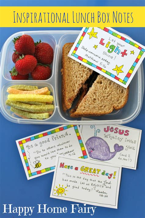 Free Printable Inspirational Lunch Box Notes Happy Home Fairy