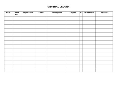 7 Best Printable Blank Ledger Sheet - printablee.com