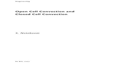 Open Cell Convection And Closed Cell Convection Knmibibliotheekknminlstageverslagen