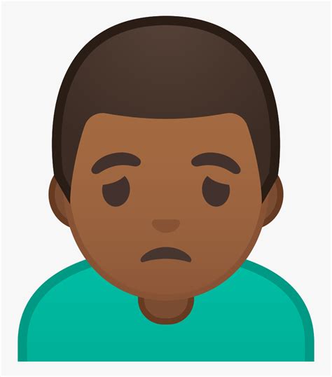 Man Frowning Medium Dark Skin Tone Icon Black Man Emoji Hand On Face
