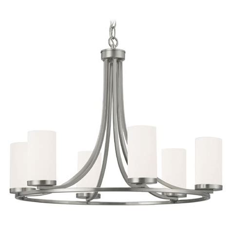 The problem is that the blades keep disengaging. White Glass Chandelier Satin Nickel 6-Lt at Destination ...