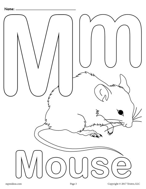 Letter M Alphabet Coloring Pages 3 Free Printable Versions Supplyme