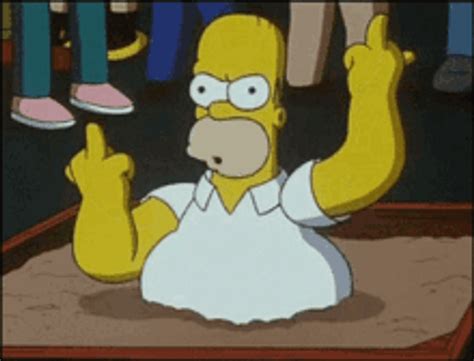 Homer Simpson Middle Finger  Homer Simpson Middle Finger Flip Off