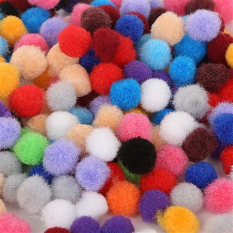 300pcslot 10mm Plush Multicolor Mini Pom Pom Fur Ball