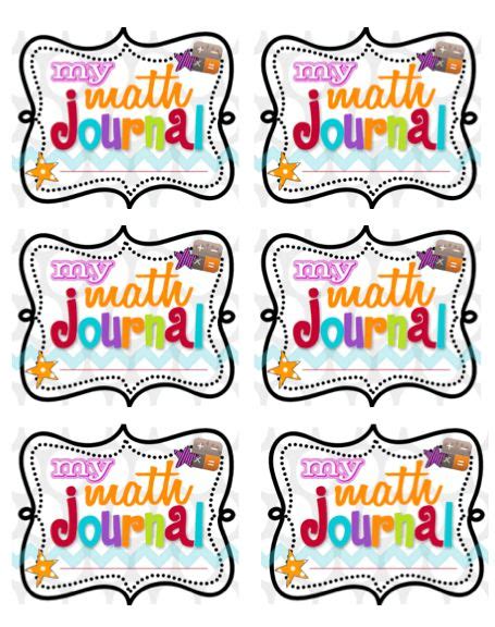 Math Notebooking Journals Printables Math Journal Labels Math