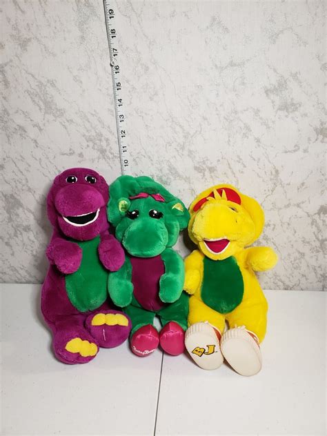 Vintage Pbs Kids Barney The Dinosaur And Friends Plush Barney Baby Bop