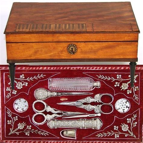 Mid Late 1700s Beautiful Sewing Box Antique Sewing Kit Vintage Sewing