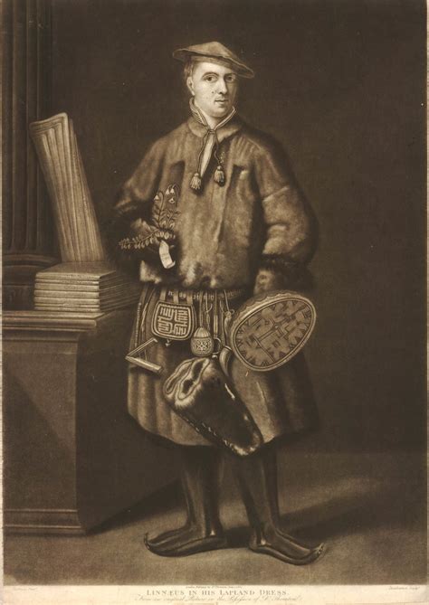 Linnaeus In His Lapland Dress Mezzotint Etching 1805 Robert