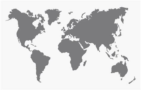 World Map World Map In Grey Hd Png Download Kindpng