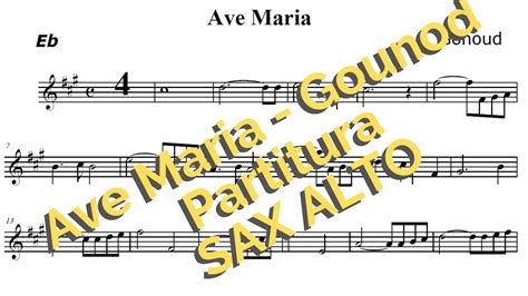 Ave Maria Gounod Partitura Sax Alto Youtube