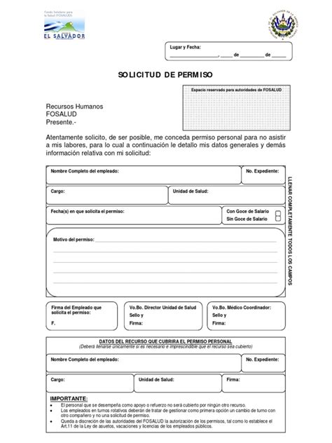 Solicitud De Permiso Personal