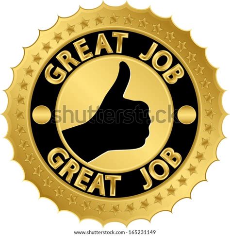 Great Job Golden Label Vector Illustration Stock Vector Royalty Free