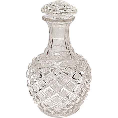 Vintage Cut Glass Lead Crystal Cologne Perfume Bottle Diamond