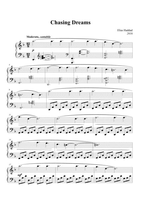 Chasing Dreams Sheet Music Elias Haddad Piano Solo