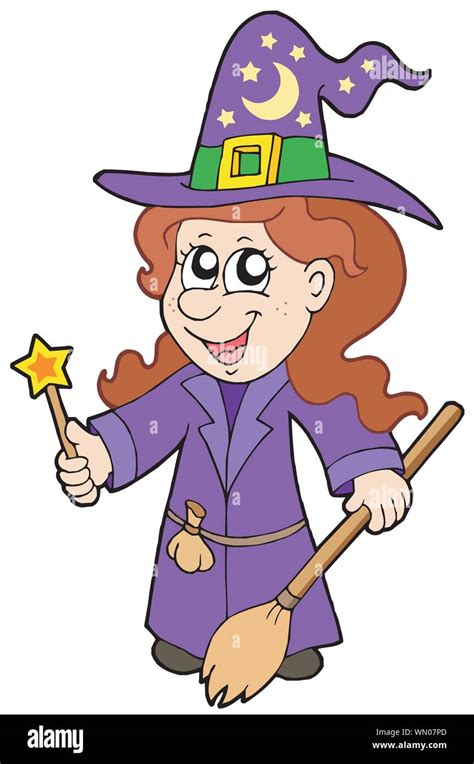 Cute Wizard Girl Stock Vector Image And Art Alamy