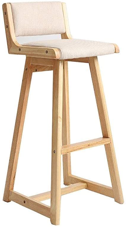 Xewng Solid Wood Bar Chair Modern And Simple Home Breakfast High Stool