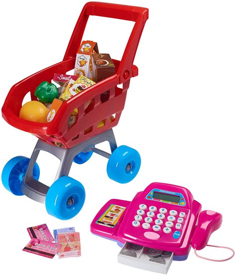 Play Shopping Cart Supermarket Pretend Toy Kids Shop Cash Register Bday