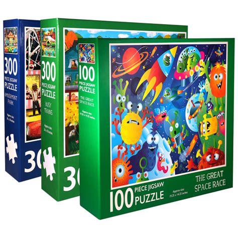 Meh 3 Pack 100 Or 300 Piece Puzzles For Kids