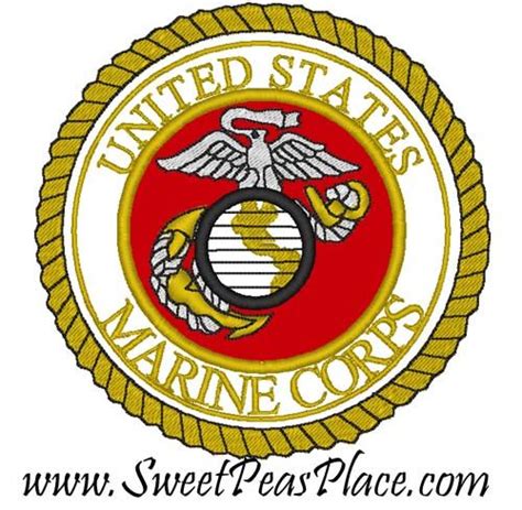 Marine Corp Logo Applique Embroidery Design Sweet Peas Place Machine