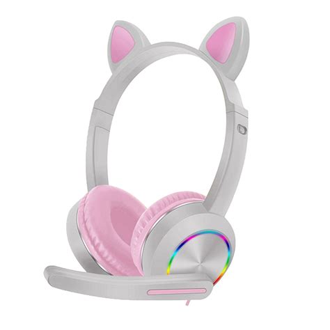 Akz 020 Cat Ear Headphones Led Luminous Headset Head Mounted Headphones