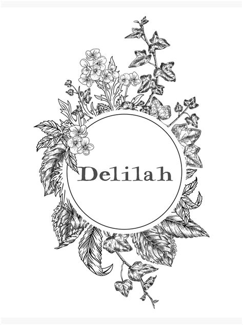 Baby Girl Name Sign Delilah In Vintage Floral Frame New Baby Girl
