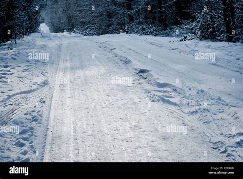 Be Safe When Driving On Icy Roads In Winter Conditions Stock Photo