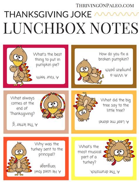 Thanksgiving Joke Lunchbox Notes Thriving On Paleo