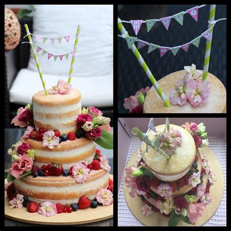 Naked Cake With Fresh Edible Flowers Decorated Cake CakesDecor