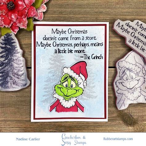 Cheerful Grinch Christmas Card