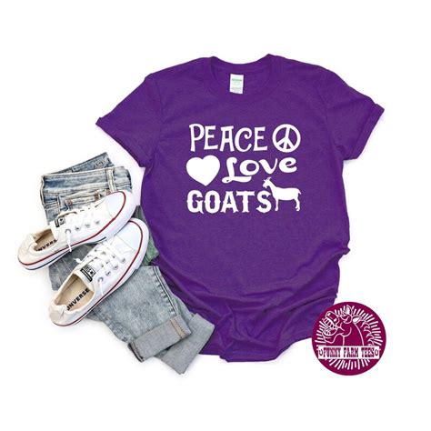 Peace Love Goats Goat T Shirt Goat Shirt Goat Hoodie Etsy
