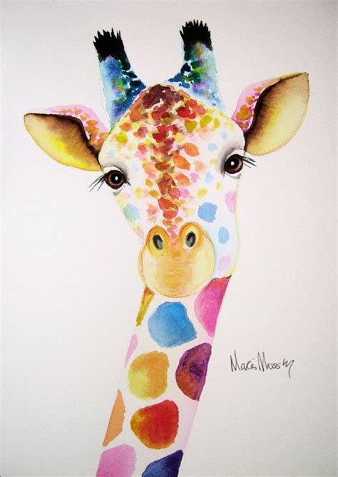 Colorful giraffe, colorful giraffe paintings, colorful giraffe art, colorful giraffe images, colorful giraffe canvas, colorful giraffe stuffed animal, colorful giraffe with ear loops. An ORIGINAL watercolour GIRAFFE painting by artist Maria ...