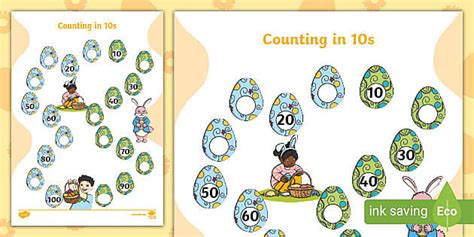 👉 Easter Missing Numbers Counting In 10s Twinkl