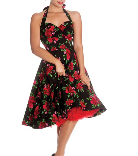 Hell Bunny 50s Dress Flowers Cannes Rockabilly Pin Up Black Floral All
