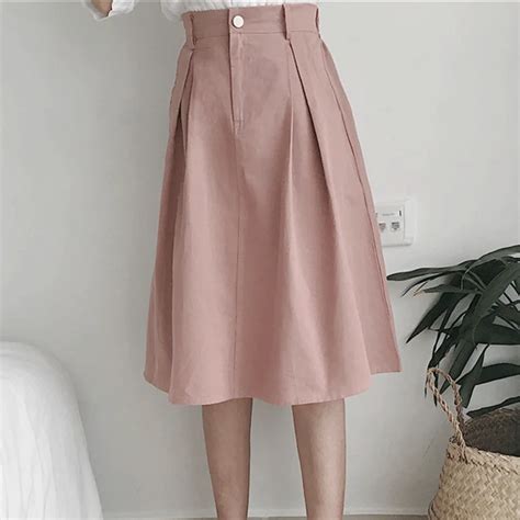 New Collection Korean Style Preppy Loose Casual Skirt For Female Solid