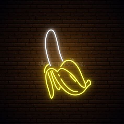 Icono Del Neón Bananero Aislado En Fondo Negro Pancarta De Logo Para