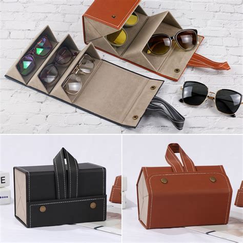 Leather Multiple Glasses Storage Case Buy Online 75 Off Wizzgoo