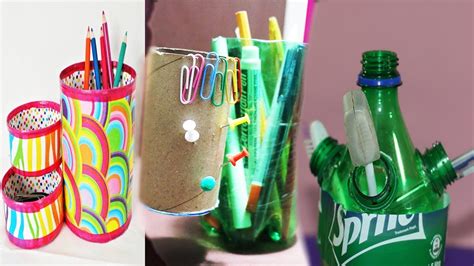 Amazing 3 Plastic Bottle Craft How To Make Pen Holder For Desk Youtube