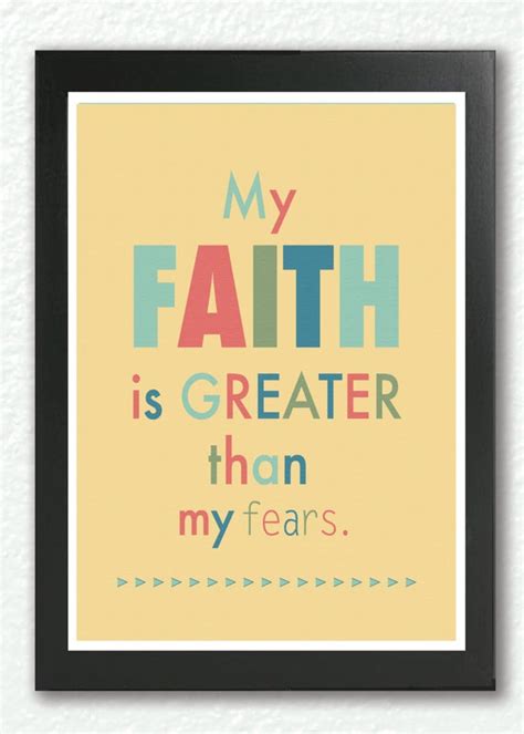 Items Similar To Motivational Postermy Faith Is Greater Than My Fears