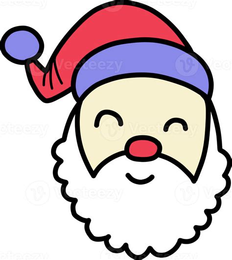 Hand Drawn Santa Claus Face Is Happy Illustration 12230482 Png