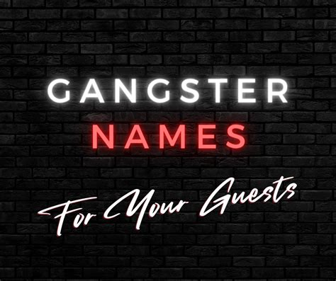 Gangster Names For Your Guests