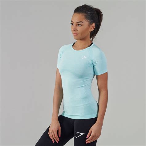 Gymshark Seamless T Shirt Mint Green V Workout Clothes Brands Gym Clothes Women Womens