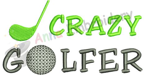 Golf Embroidery Design Crazy Golferembroidery Sports Etsy