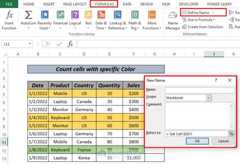 Excel Formula To Count Cells With Specific Color 4 Ways Exceldemy