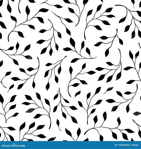 Nature Hand Drawn Seamless Pattern Stock Vector Illustration Of