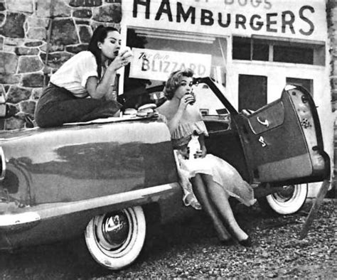 Pinups On A Road Trip 1950s Sports Cars Luxury Vintage Photo