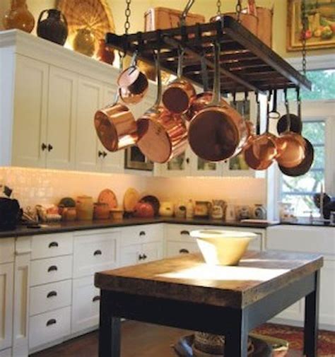 Gorgeous 80 Incredible Hanging Rack Kitchen Decor Ideas
