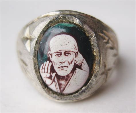 Vintage Ring Sterling Silver Sai Baba Of Shirdi Indian Guru Ring Size 8