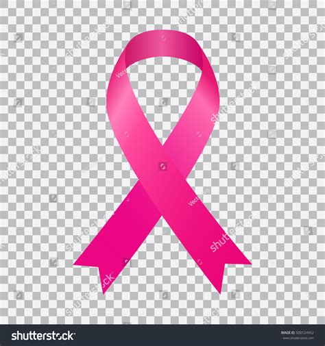 Pink Cancer Ribbon On Transparent Background เวกเตอร์สต็อก ปลอดค่า