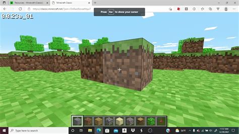 Minecraft Classic Website Mine A Dirt Block Youtube